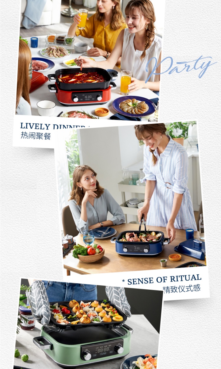 商品Morphy Richards|英国摩飞 多功能锅 MR9099 料理锅烧烤蒸煮炒煎电火锅,价格¥214,第16张图片详细描述