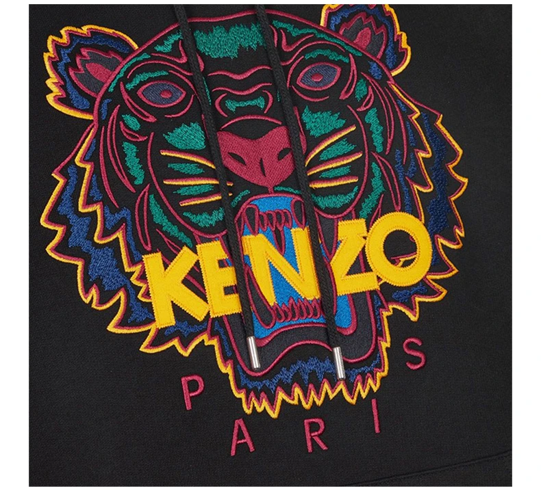 商品Kenzo|KENZO 男士黑色虎头连帽卫衣 F965SW4154XA-99B,价格¥1699,第6张图片详细描述