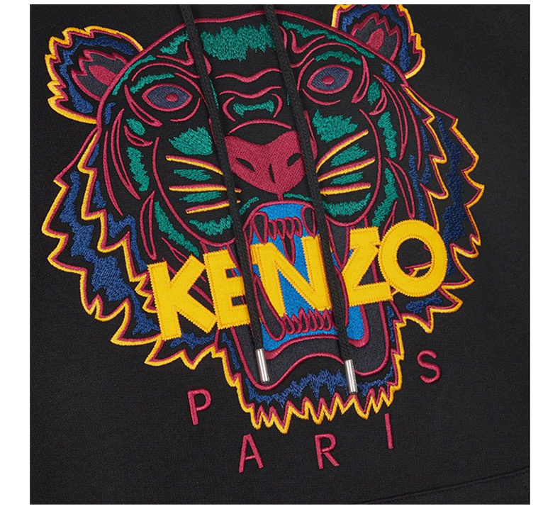 商品Kenzo|KENZO 男士黑色虎头连帽卫衣 F965SW4154XA-99B,价格¥1759,第8张图片详细描述