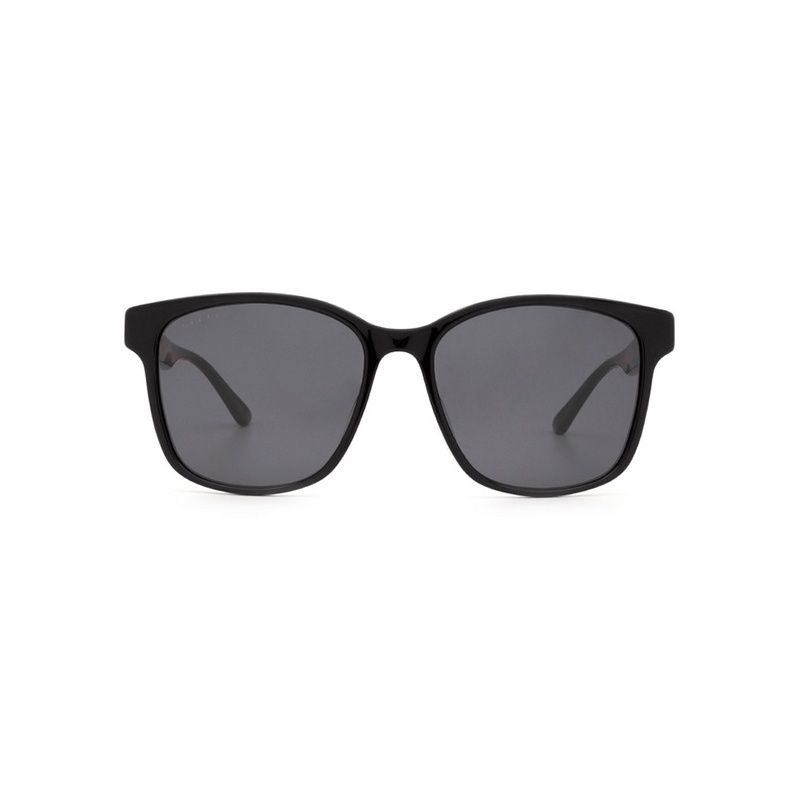 商品Gucci|【现货】古驰 男女通用灰色镜片黑色醋酸条纹镜框方形墨镜GG0417SK-001,价格¥1425,第3张图片详细描述
