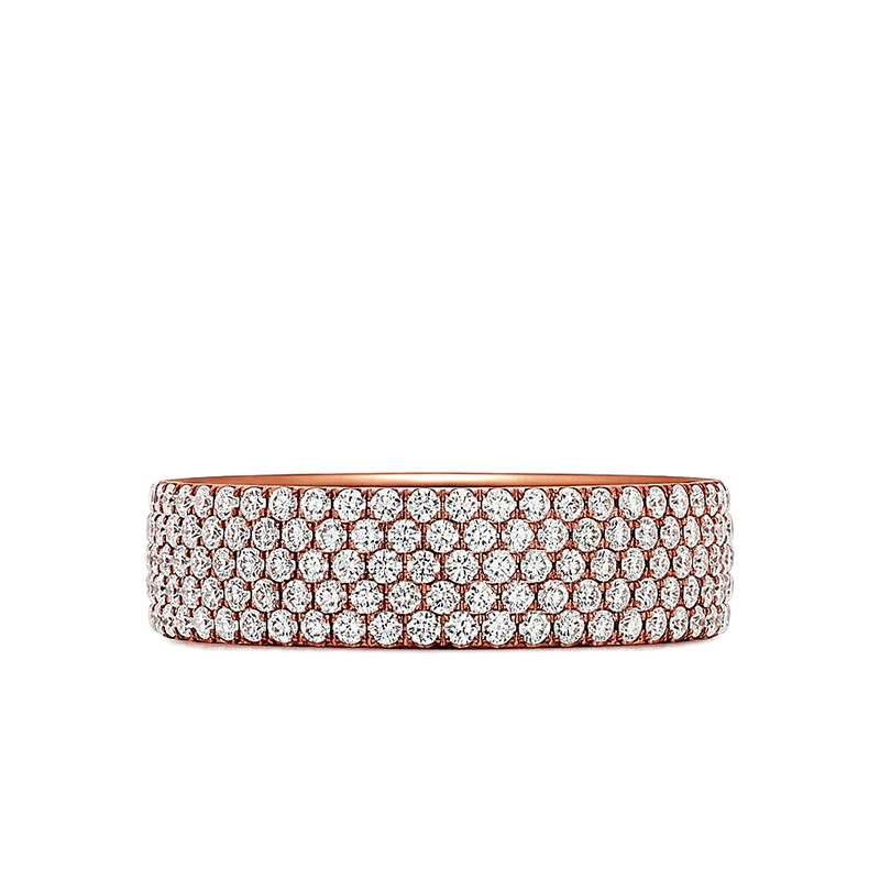 商品Tiffany & Co.|  Tiffany & Co./蒂芙尼 Metro系列 18K金玫瑰金镶嵌五行钻石戒指婚戒GRP11827,价格¥82346,第2张图片详细描述