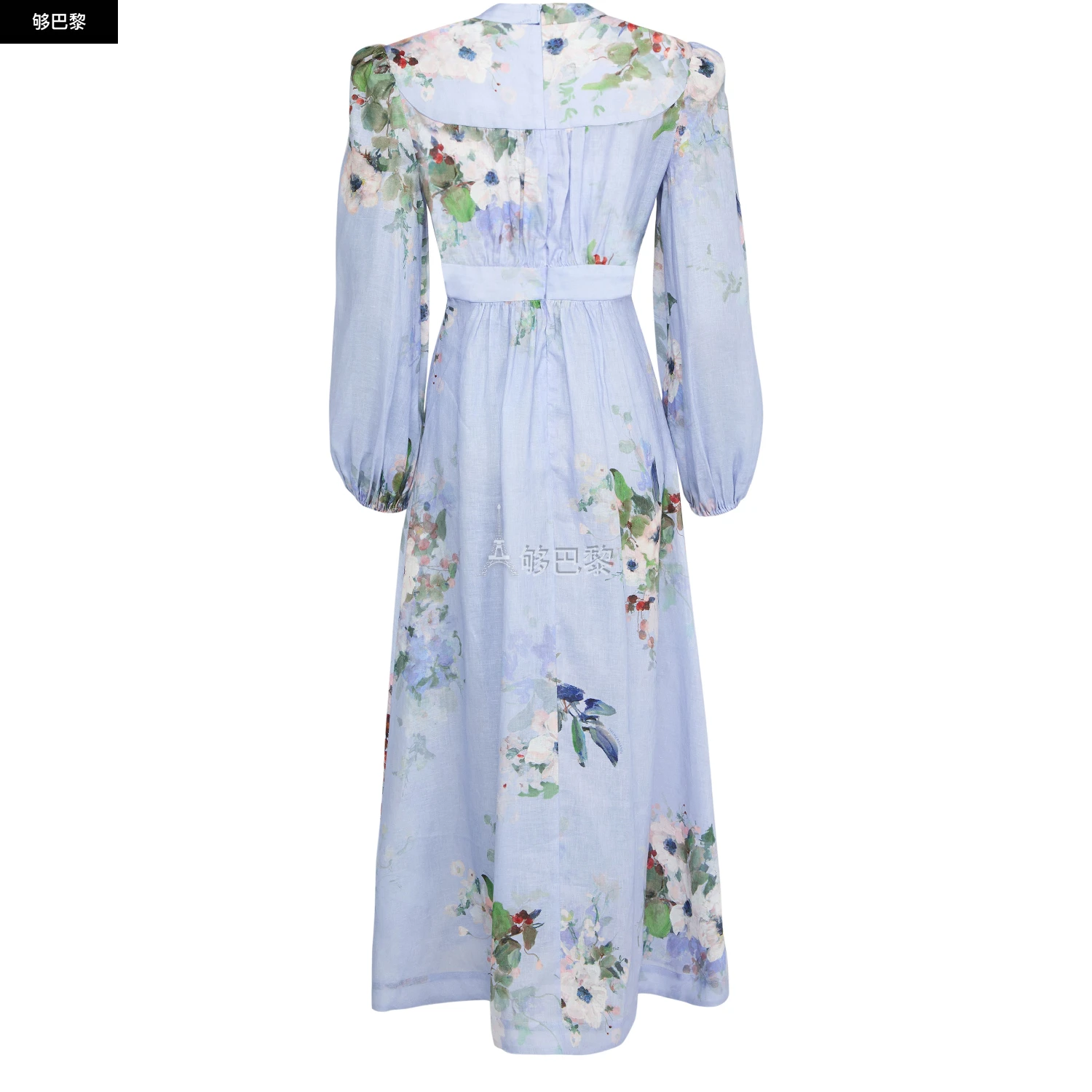 商品Zimmermann|【特惠9.0折】【预售】 女士 连衣裙 Waverly 深 V 领中长连衣裙  0700DRS255/LTBLWCFL ZIMW762EBLU ,价格¥8287,第4张图片详细描述