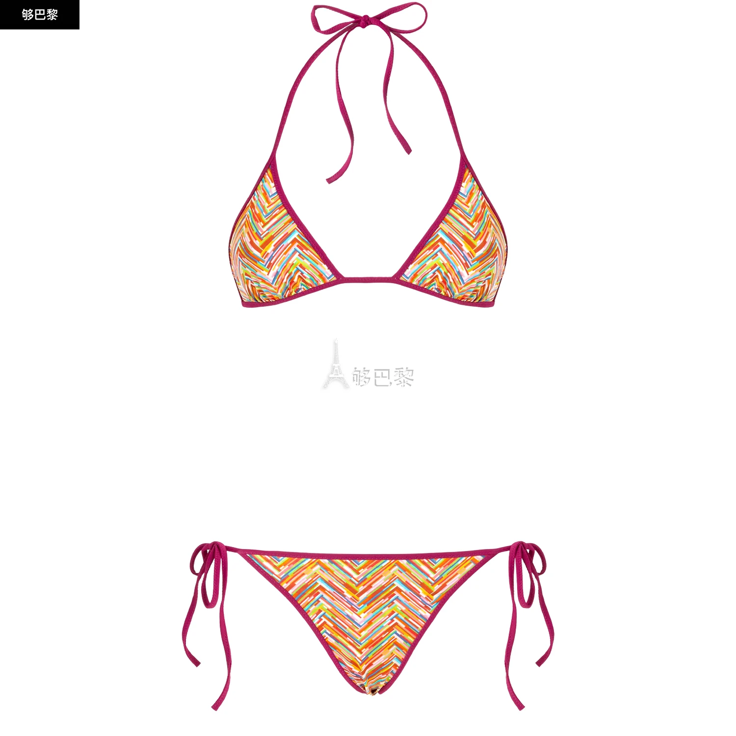 商品Missoni|【特惠9.0折】【预售】 女士 分体泳衣 印花双面三角比基尼  MIS5584QMUL,价格¥2941,第6张图片详细描述