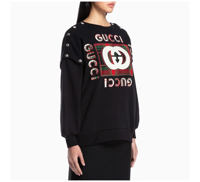 商品[国内直发] Gucci|GUCCI 黑色女士卫衣/帽衫 717416-XJEXO-1043,价格¥8251,第6张图片详细描述