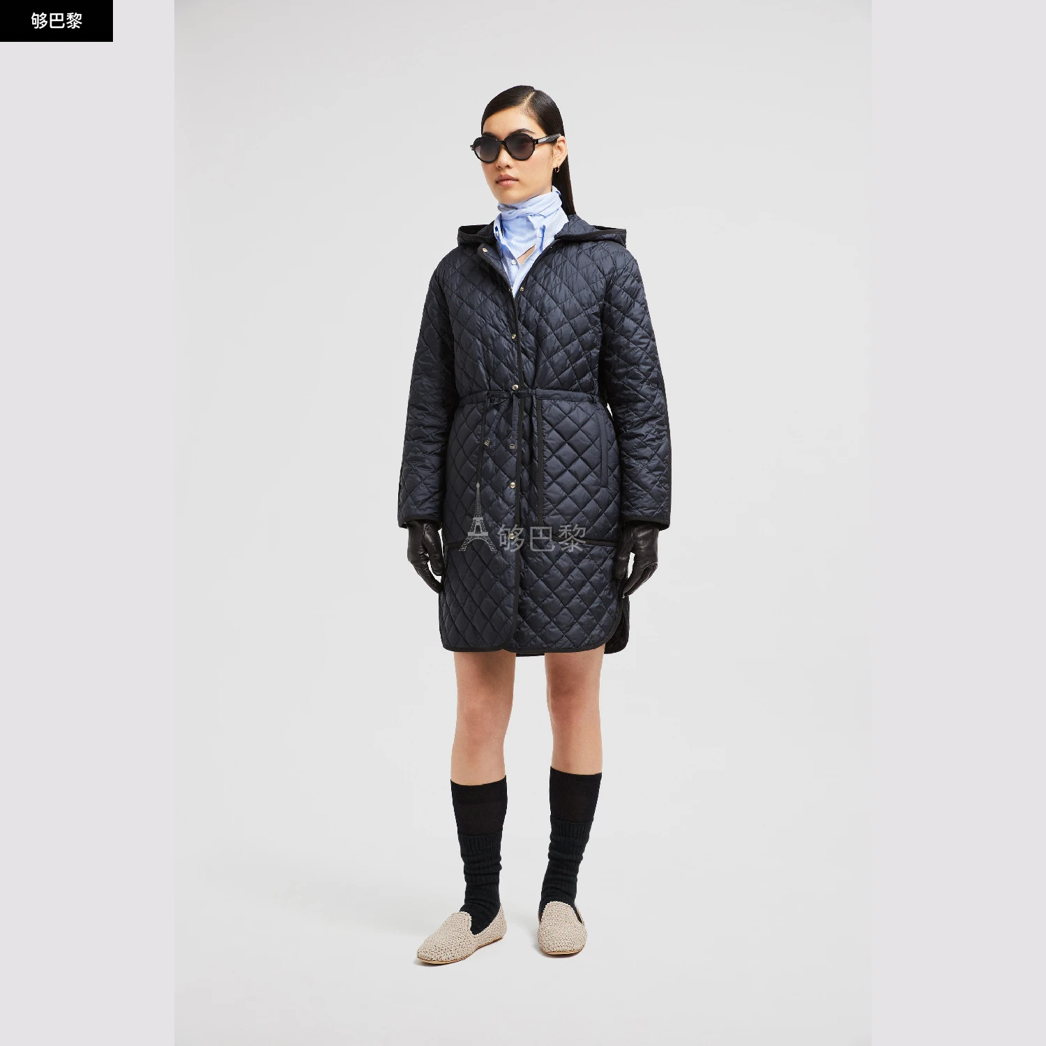 商品Moncler|【预售】 MONCLER 盟可睐 25秋冬 女士 羽绒服 Etelan Hooded Diamond-Quilted Long Down Jacket K10931C0000454AQE779 ,价格¥15545,第4张图片详细描述