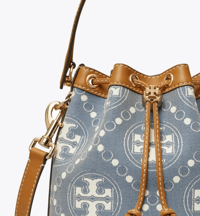 商品Tory Burch|TB汤丽柏琦T MONOGRAM中号水桶包女包（香港仓发货）,价格¥3349,第26张图片详细描述