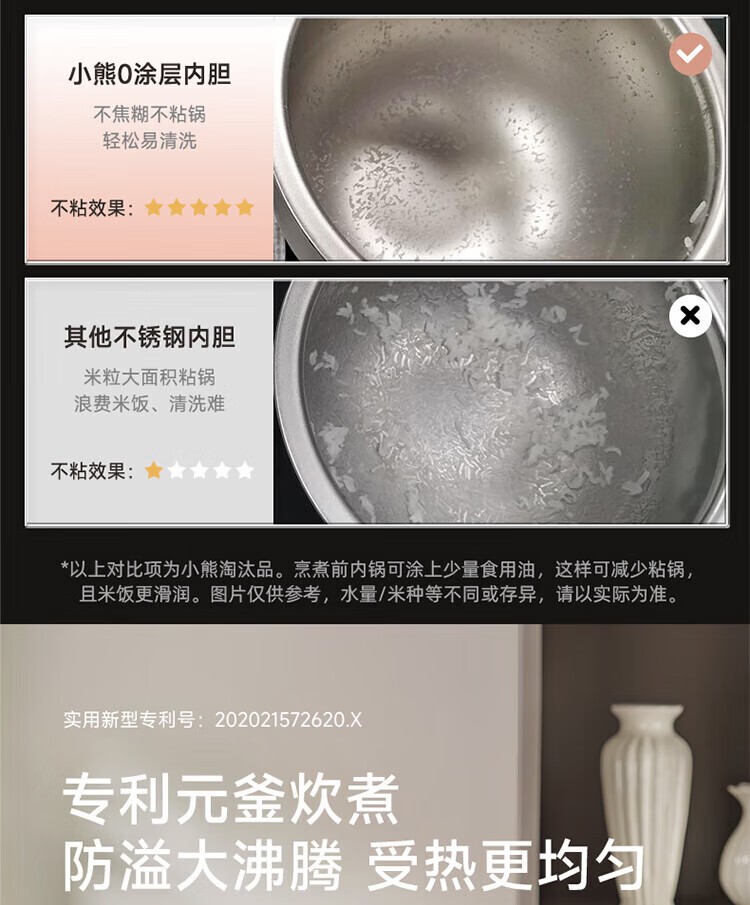 商品[国内直发] Bear|小熊（Bear）电饭煲 0涂层3L不锈钢内胆2-6个人电饭锅 家用多功能电饭煲米饭锅 3L DFB-E30V5,价格¥315,第31张图片详细描述