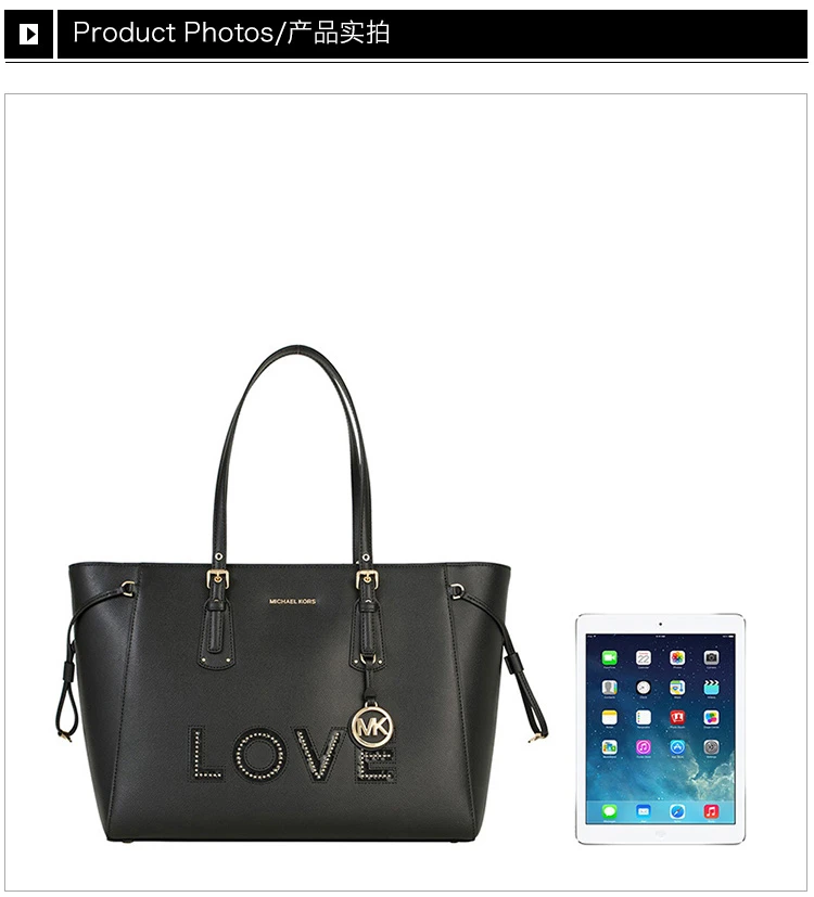 商品[国内直发] Michael Kors|Michael Kors 迈克高仕 女士时尚手提单肩包 30H7GV6T7O-Black,价格¥1005,第3张图片详细描述