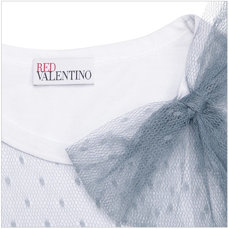 商品[国内直发] RED Valentino|red valentino 白色女士短袖棉质T恤 KR3MG02F-261-AP8,价格¥882,第7张图片详细描述