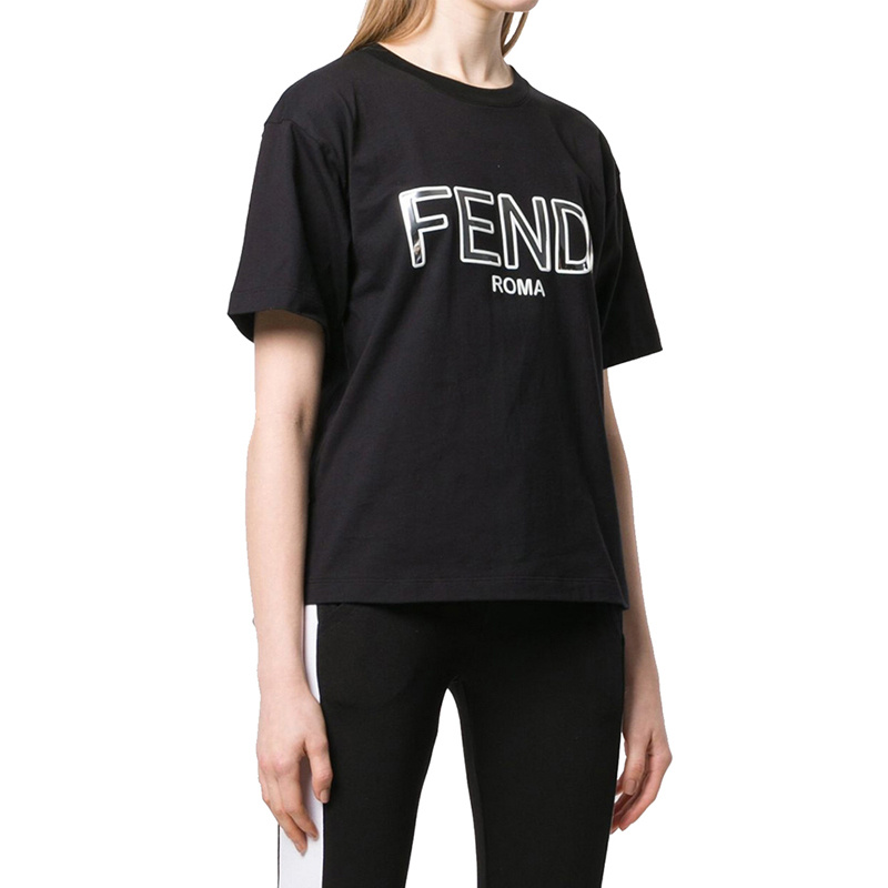 商品Fendi|Fendi 芬迪 女士黑色印花短袖T恤 FAF077-A6JE-F0GME,价格¥1581,第6张图片详细描述