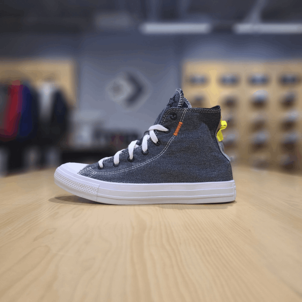 商品【预售商品15天发货】 Converse|【韩国直邮|包邮包税】匡威 CHUNK TAYLOR ALL STAR RENUE 高腰 黑色 柠檬 BENOME 帆布鞋 168595C,价格¥309,第2张图片详细描述