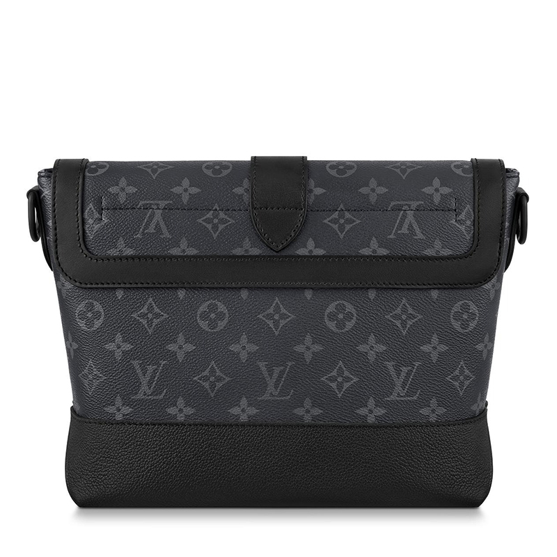 商品Louis Vuitton|预售10天 Louis Vuitton/路易威登 经典款SAUMUR系列 男士黑色老花帆布皮革饰边配徽标织物肩带单肩斜跨邮差包M45911,价格¥16772,第5张图片详细描述