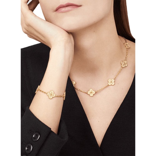 商品Van Cleef & Arpels| Van Cleef & Arpels/梵克雅宝 经典Vintage Alhambra系列 18k金黄金10四叶草项链VCARO1ID00,价格¥76413,第3张图片详细描述