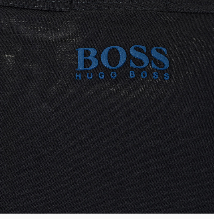 商品[国内直发] Hugo Boss|Hugo Boss 雨果博斯 男士深蓝色蓝字棉质短袖T恤 TEE6-50383413-410,价格¥594,第24张图片详细描述