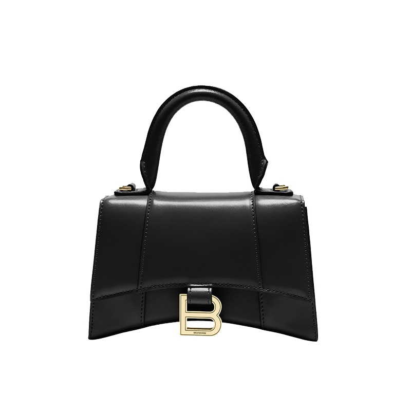 商品Balenciaga|Balenciaga/巴黎世家 秋冬新款 黑色亮面小牛皮金扣沙漏包XS款单肩斜挎手提包5928331QJ4M1000,价格¥14752,第2张图片详细描述