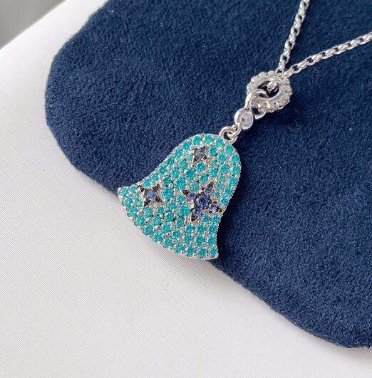 商品apm Monaco|女士湖水蓝色风铃项链AC4651KIM（香港仓发货）,价格¥598,第1张图片详细描述