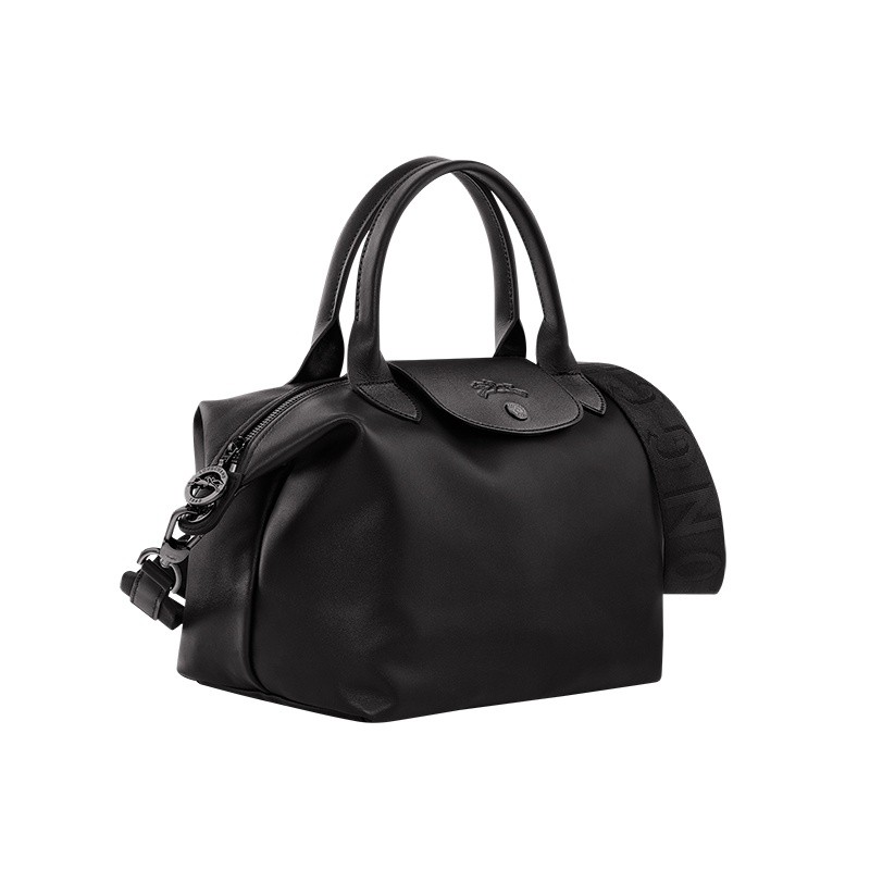 商品Longchamp|LONGCHAMP/珑骧 女士灰色皮革暗银色五金按扣拉链开合可拆卸可调节肩带可斜挎手提包,价格¥3865,第7张图片详细描述