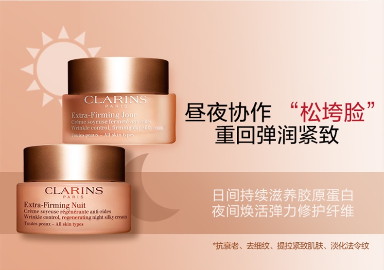 商品[国内直发] Clarins|【焕颜紧致全肤质日夜霜组合】CLARINS娇韵诗 焕颜紧致晚霜 50ml+焕颜弹力日霜弹簧霜 50ml,价格¥949,第5张图片详细描述