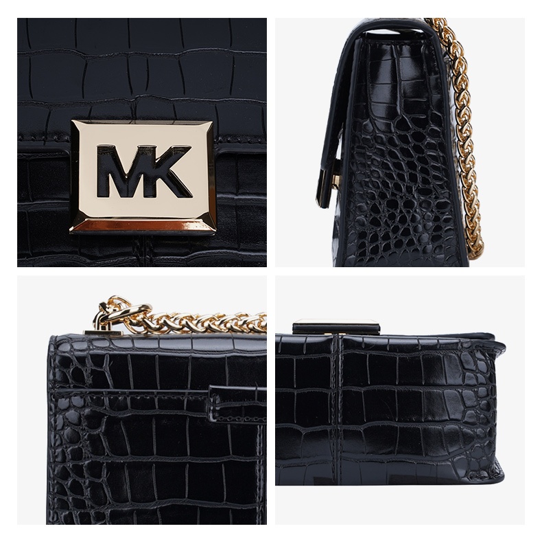 商品Michael Kors|Michael Kors 奥莱款女士皮质单肩斜挎链条包 35F1G6SS1E-BLACK,价格¥1393,第7张图片详细描述