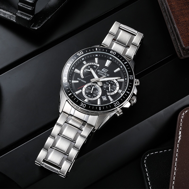 商品[国内直发] Casio|卡西欧手表 简约三眼设计 100米防水 日期显示 ,价格¥540,第1张图片详细描述