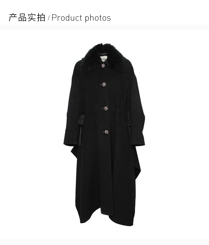 商品[国内直发] Fendi|FENDI 女士黑色棉质连衣裙 FF8368-W18-F0ZNJ,价格¥24330,第4张图片详细描述