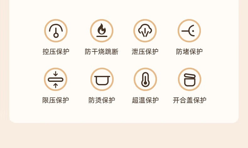 商品[国内直发] Bear|小熊Bar（Bear）电压力锅 4L家用大容量多功能高压锅 不粘内胆可开盖煮智能压力锅 YLB-C40Y5,价格¥531,第17张图片详细描述
