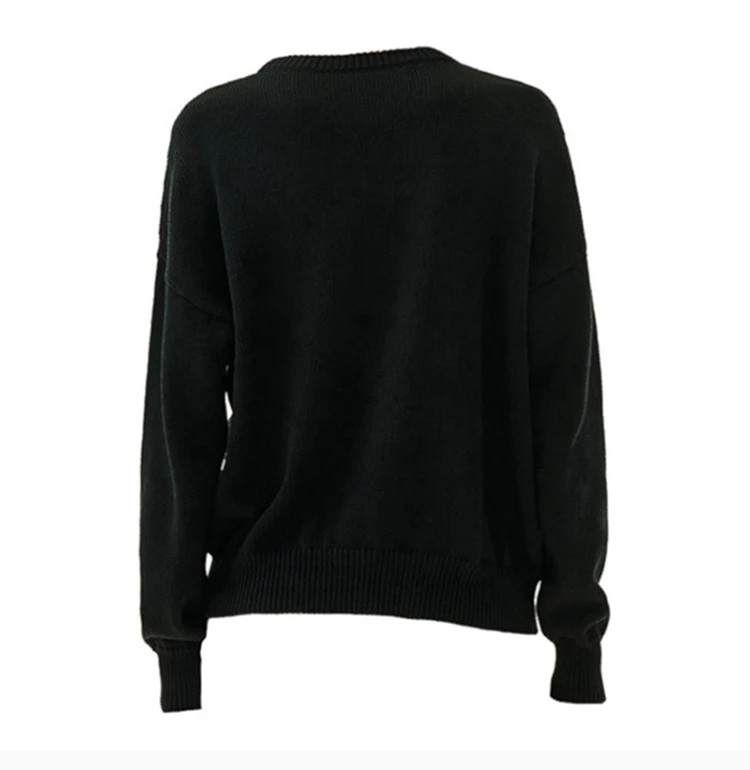 商品Loewe|LOEWE 女士黑色棉针织衫毛衣 S3109920CO-1100,价格¥2361,第6张图片详细描述