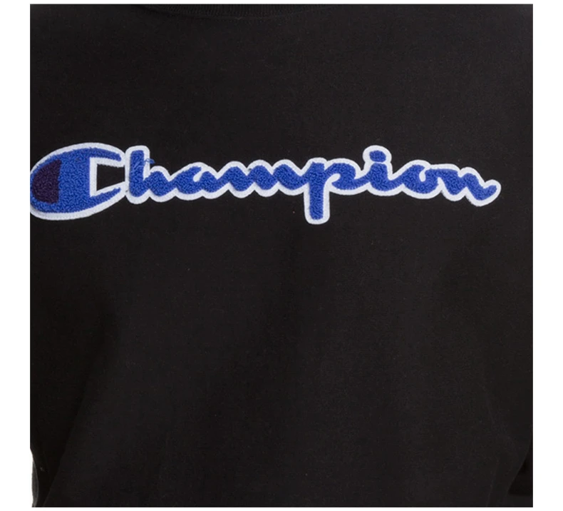 商品[国内直发] CHAMPION|CHAMPION 男士草写logo纯色加绒圆领卫衣 GF70-Y07731-BKC,价格¥205,第8张图片详细描述