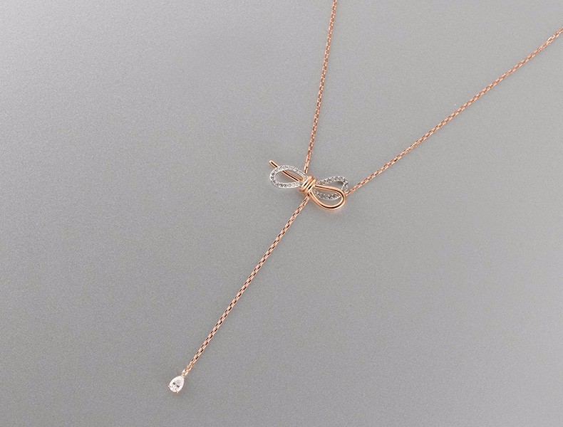 商品Swarovski|SWAROVSKI 施华洛世奇 蝴蝶结女士可调节锁骨项链 5447082 ,价格¥593,第6张图片详细描述