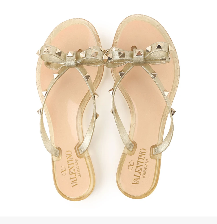 商品Valentino|VALENTINO 女士浅金色夹脚拖鞋 QW1S0552-LMF-L01,价格¥1126,第8张图片详细描述