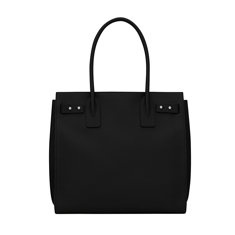 商品Yves Saint Laurent|SAINT LAURENT PARIS/圣罗兰 YSL NORTH/SOUTH系列男士黑色粒面小牛皮锁头手提斜挎单肩包647168DTI0E1000,价格¥17556,第3张图片详细描述