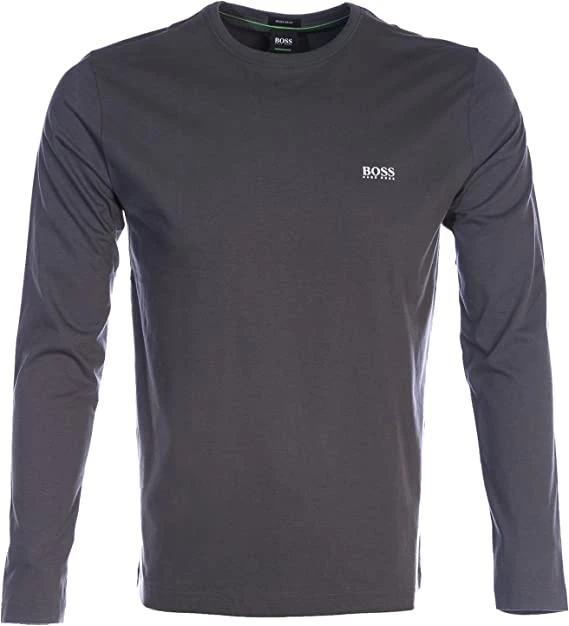 商品Hugo Boss|HUGO BOSS 男士深灰色棉质圆领长袖T恤 TOGN-50240164-020,价格¥357,第1张图片详细描述