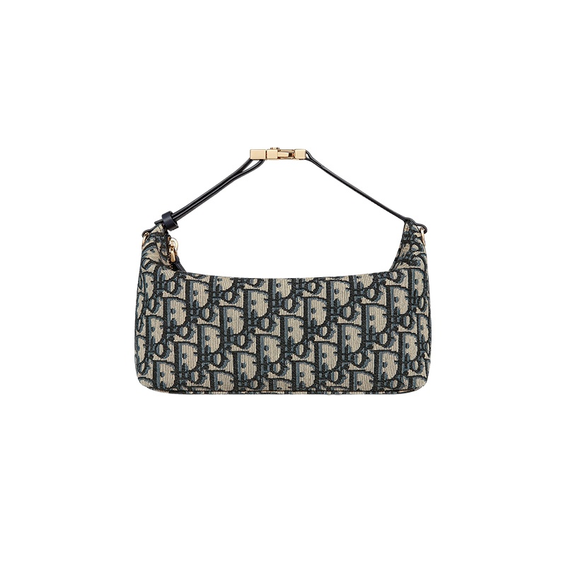 商品Dior|迪奥 Nomad DiorTravel女士中号蓝色提花帆布拉链开合手拿包 ,价格¥15423,第5张图片详细描述