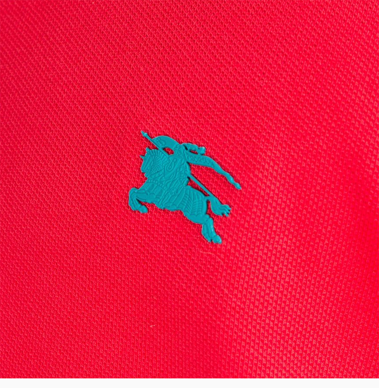 商品Burberry|Burberry 博柏利 男士红色棉质时尚骑士标志短袖POLO衫 3974663,价格¥1369,第30张图片详细描述