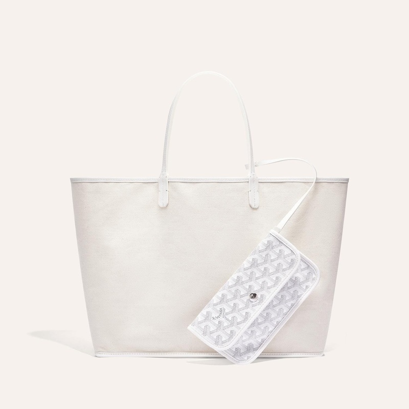 商品Goyard|高雅德 Saint Louis PM男女黑色帆布/小牛皮手提包 STLOUIPMLTY01CL03P（十色可选）,价格¥13567,第28张图片详细描述