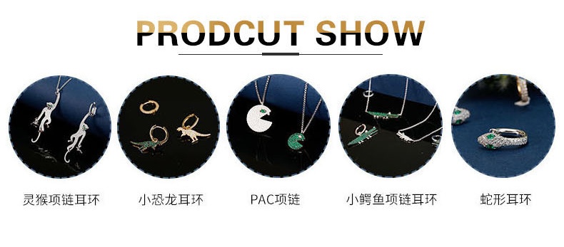 商品apm Monaco|薄荷绿晶钻小恐龙耳环 不对称动物耳坠 精致个性耳饰AE10940XGY（香港仓发货）,价格¥502,第4张图片详细描述