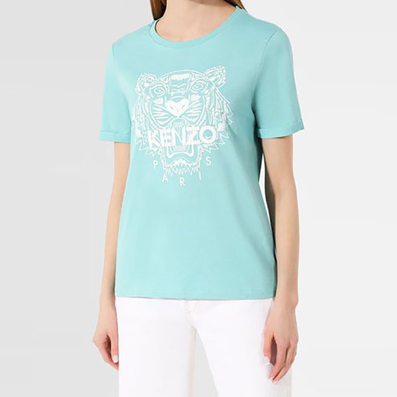 商品Kenzo|【现货】高田贤三 女士绿色白虎头棉质T恤,价格¥706,第3张图片详细描述