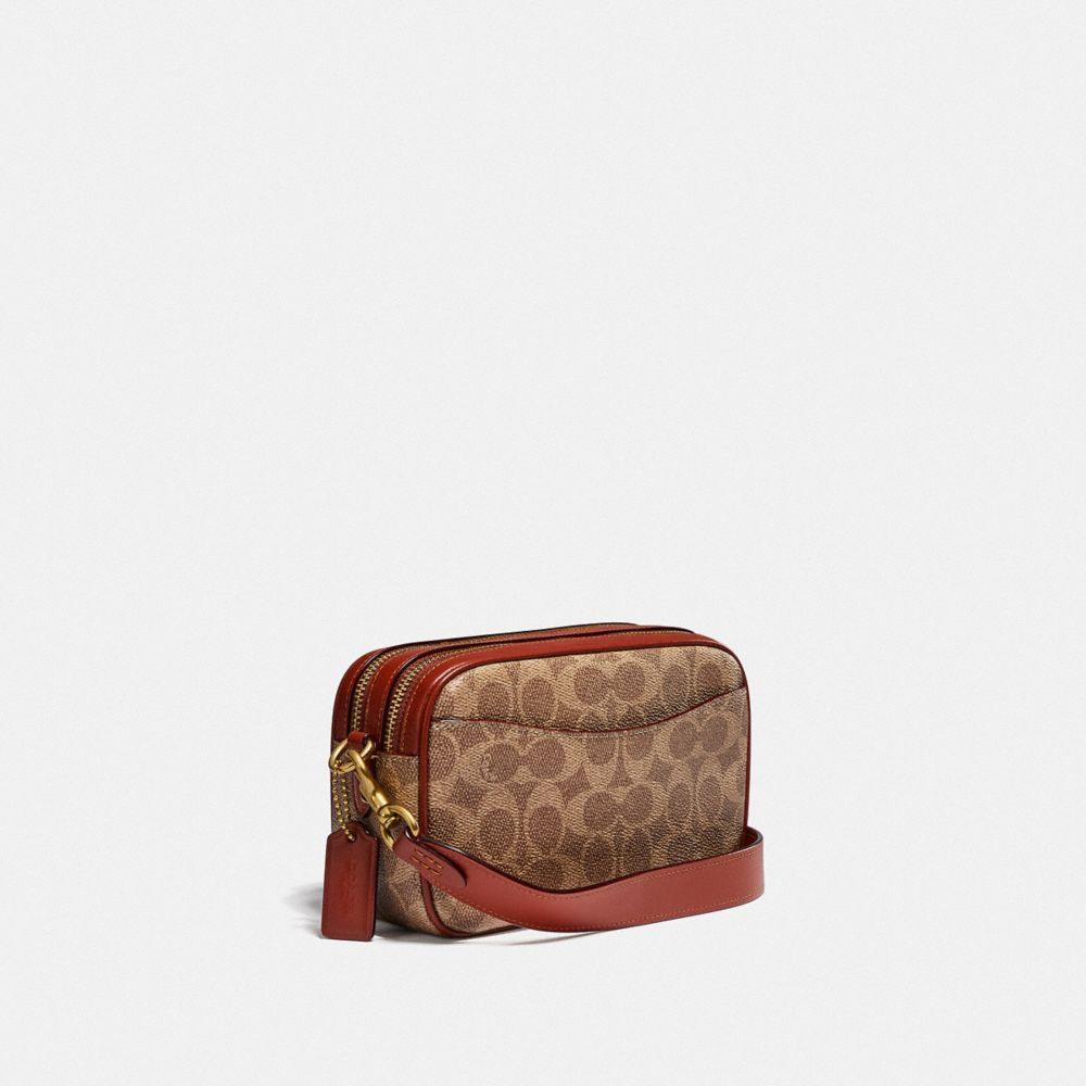 商品[国内直发] Coach|蔻驰女包奢侈品包包WILLOW白色拼色皮质相机包小方包双拉链单肩斜挎包节日生日礼物送女友C0695 B4CAH,价格¥812,第8张图片详细描述
