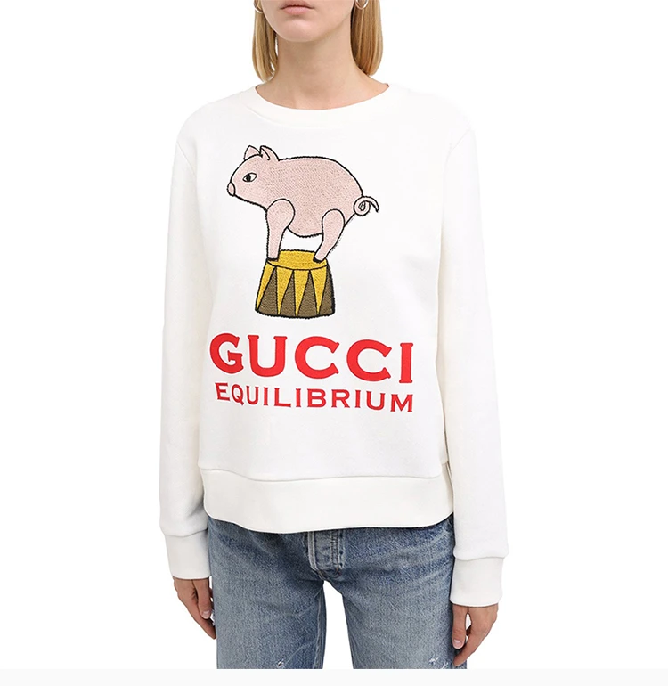 商品[国内直发] Gucci|GUCCI 古驰 女��士白色棉质卫衣 623450-XJCRW-9095,价格¥7460,第5张图片详细描述