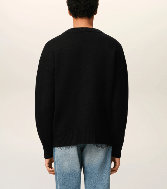 商品AMI|AMIPARIS 新款经典爱心字母宽松V领长袖毛衣男女同款 黑色（香港仓发货）,价格¥2576,�第16张图片详细描述