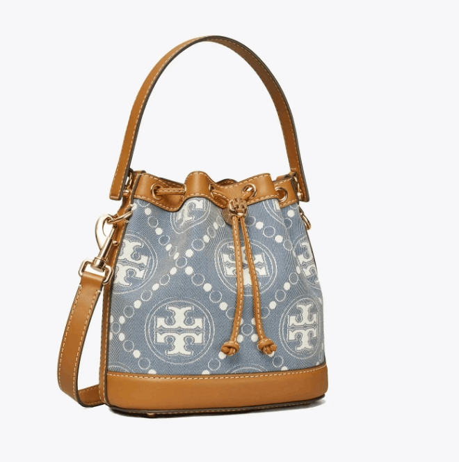 商品Tory Burch|TB汤丽柏琦T MONOGRAM中号水桶包女包（香港仓发货）,价格¥3349,第29张图片详细描述