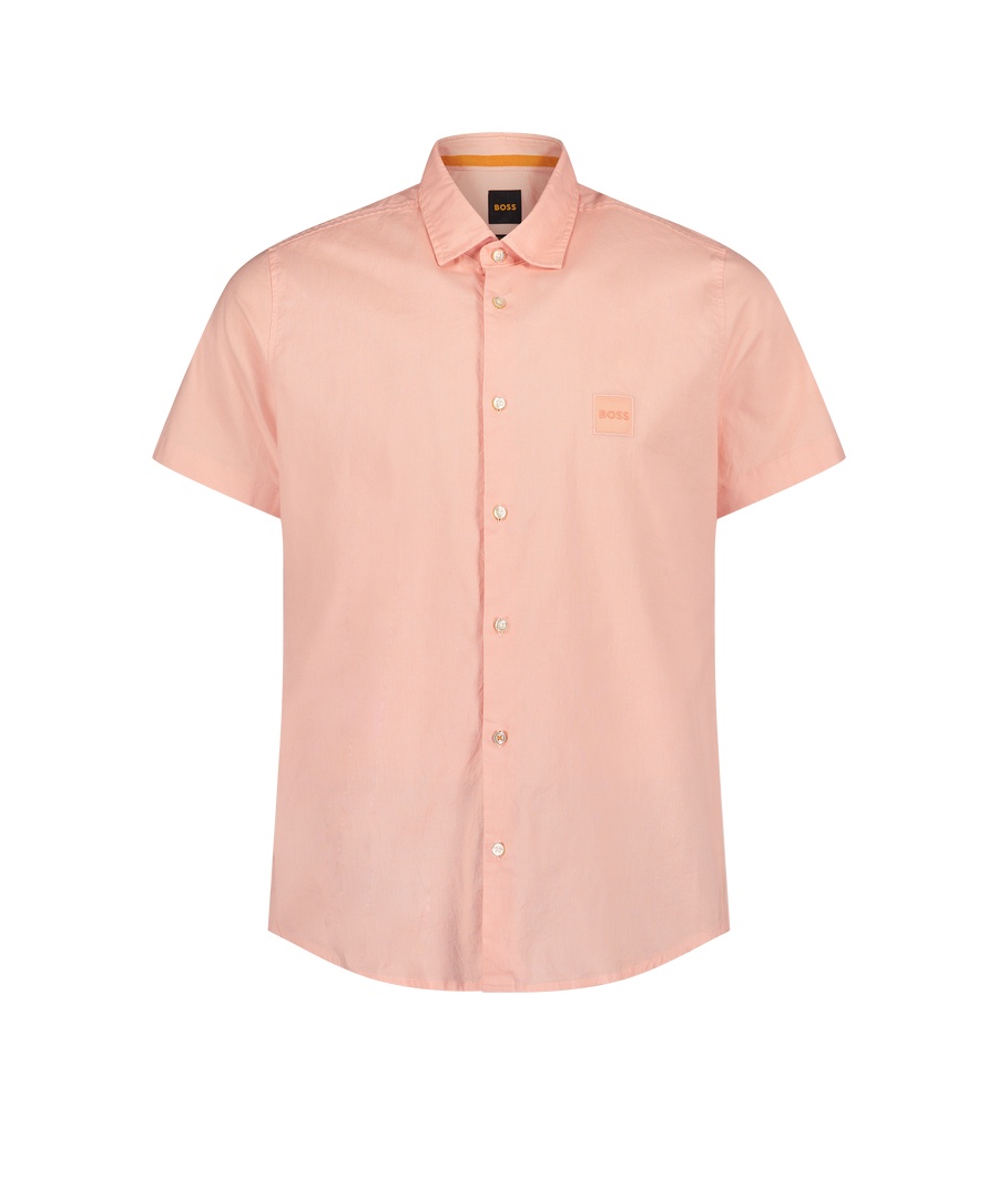 商品[国内直发] Hugo Boss|HUGO BOSS 男士粉色短袖衬衫 50468269-630,价格¥553,第1张图片详细描述