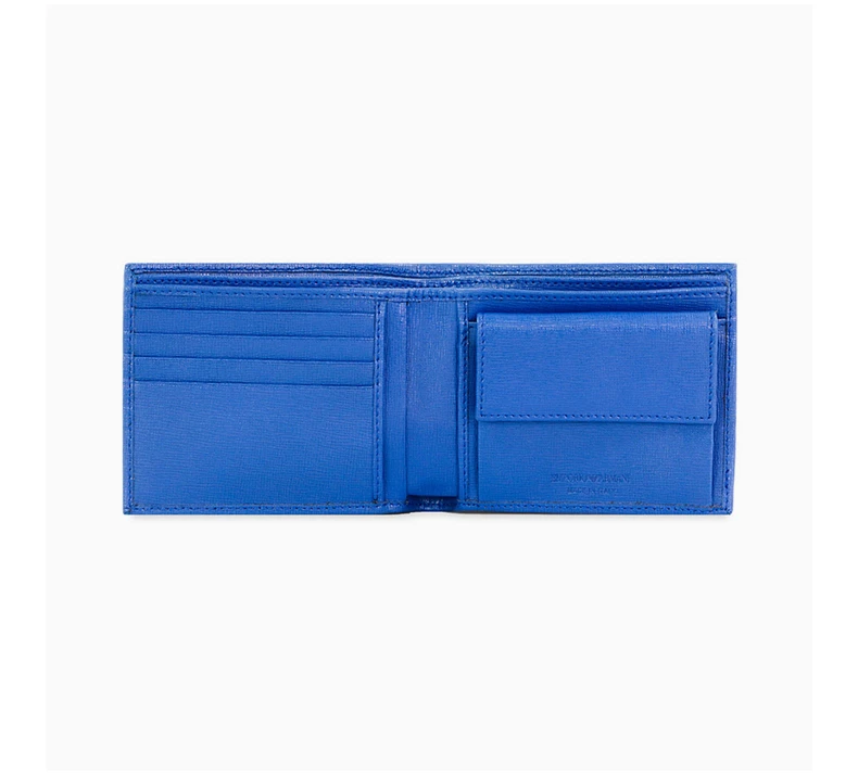 �商品[国内直发] Emporio Armani|EMPORIO ARMANI 男士蓝色粒面牛皮短折钱包 YEM122-YA24E-80463,价格¥1223,第7张图片详细描述