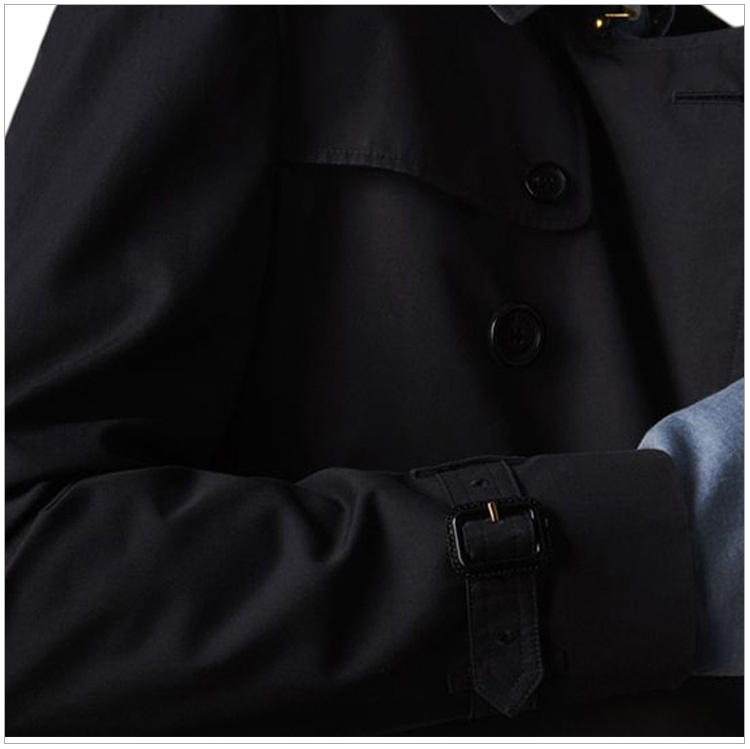 商品[国内直发] Burberry|Burberry 博柏利 男士海军蓝棉粘胶纤维时尚大衣 4010718,价格¥11120,第7张图片详细描述