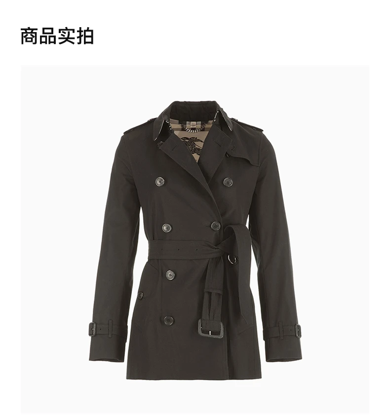 商品[国内直发] Burberry|BURBERRY 黑色女士风衣 3900548,价格¥10675,第4张图片详细描述