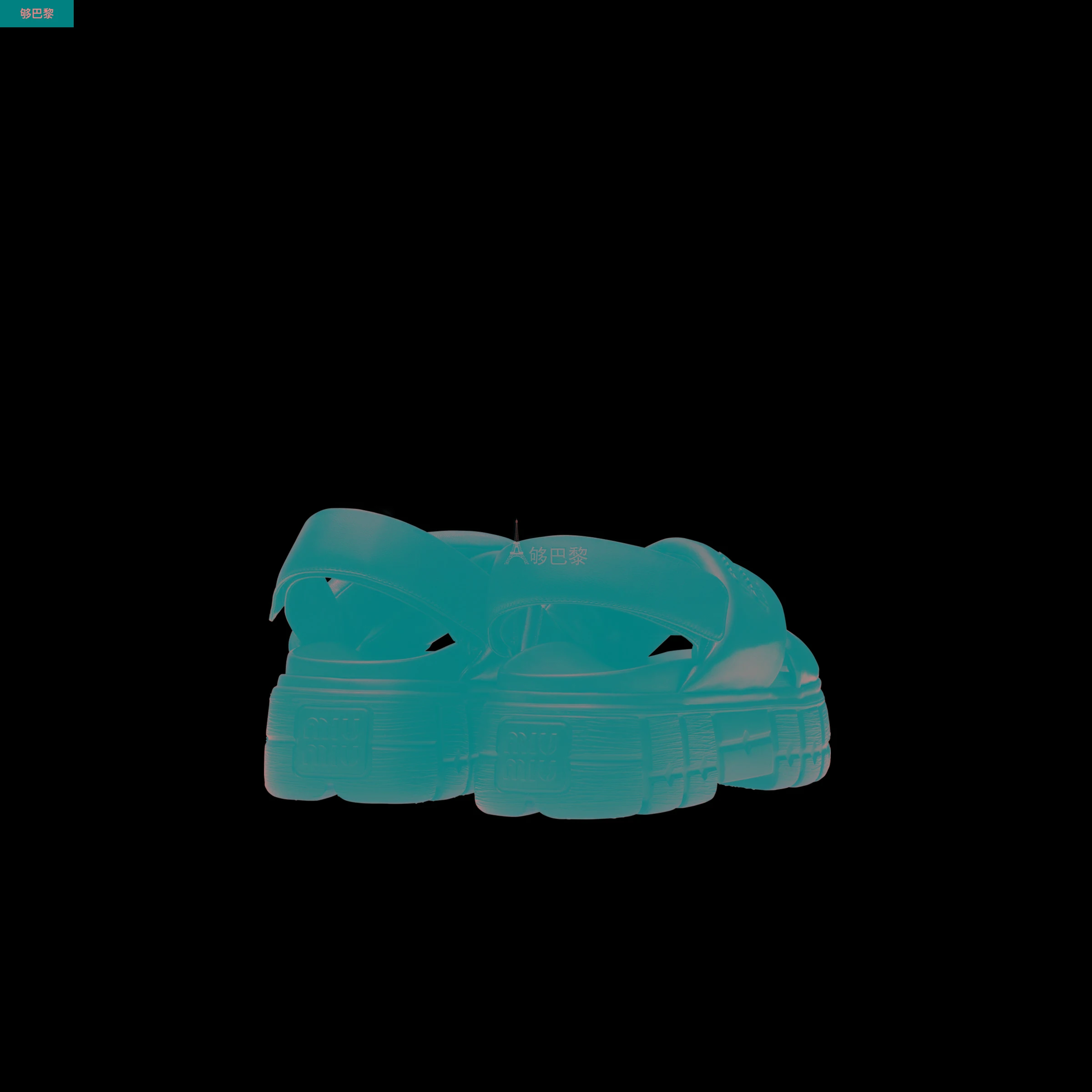 商品Miu Miu|包邮包税【预售7天发货】 MIUMIU缪缪 23秋冬 女士 厚底鞋 Sandales sportives en cuir nappa 5X879D_77F_F0002_F_050,价格¥6729,第6张图片详细描述