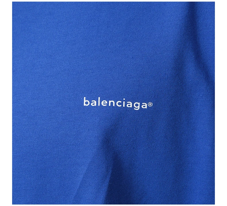 商品Balenciaga|Balenciaga 巴黎世家 男士蓝色短袖T恤 556150-TBV43-8077,价格¥1623,第5张图片详细描述