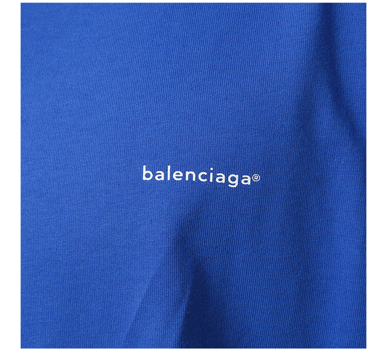 商品Balenciaga|Balenciaga 巴黎世家 男士蓝色短袖T恤 556150-TBV43-8077,价格¥1641,第7张图片详细描述