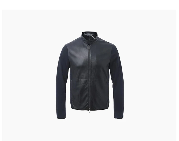 商品[国内直发] Emporio Armani|Emporio Armani 安普里奥 阿玛尼 男士黑色拼接设计皮衣 6Y1BB7-1LANZ-0920,价格¥1714,第4张图片详细描述