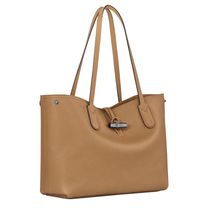 商品Longchamp|珑骧 Le Roseau系列大号女士棕色皮革单肩包 L2686968026,价格¥4710,第5张图片详细描述